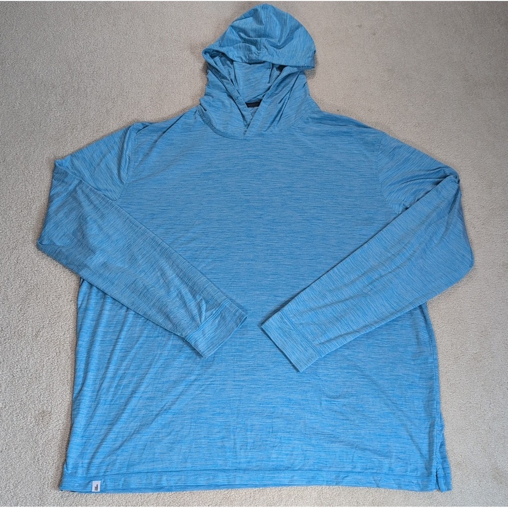 Johnnie O Talon Long Sleeve Hoodie Shirt Mens XXL Biarritz Blue UPF 50